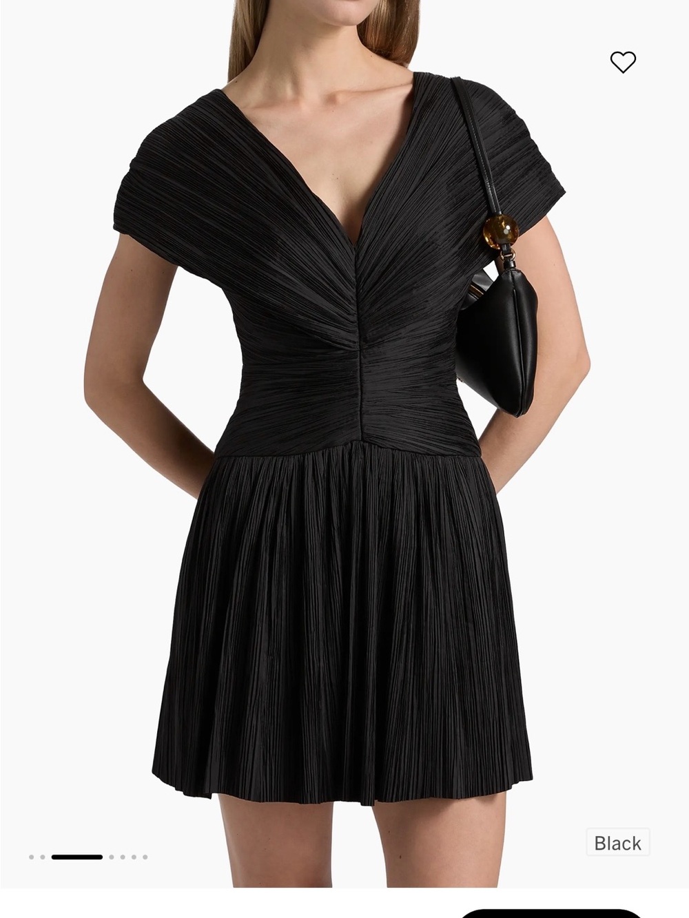 SIMKHAI black pleated mini dress